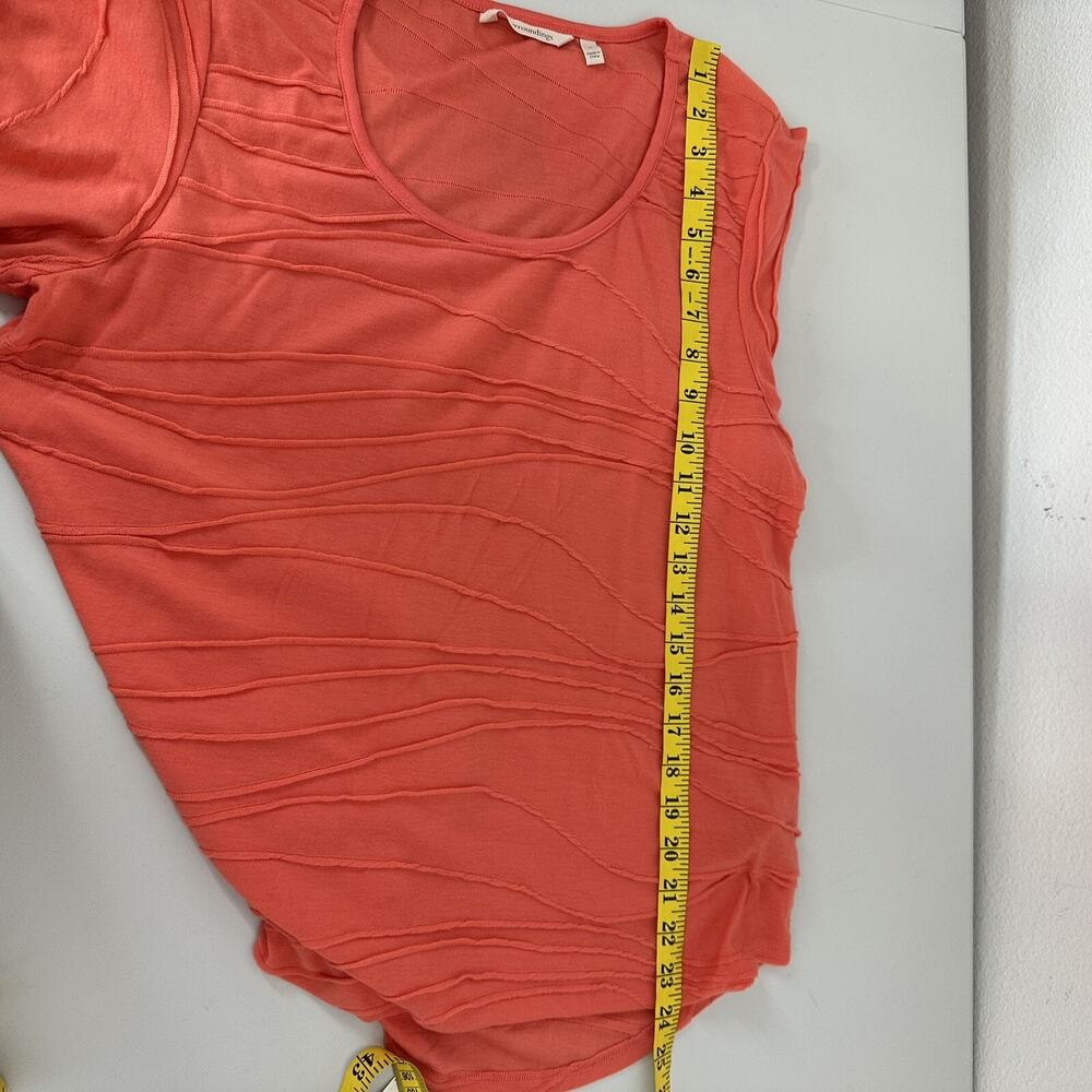 Soft Surroundings Tee Shirt Top Womens Large Orange Salmon Textured - Picture 10 of 12